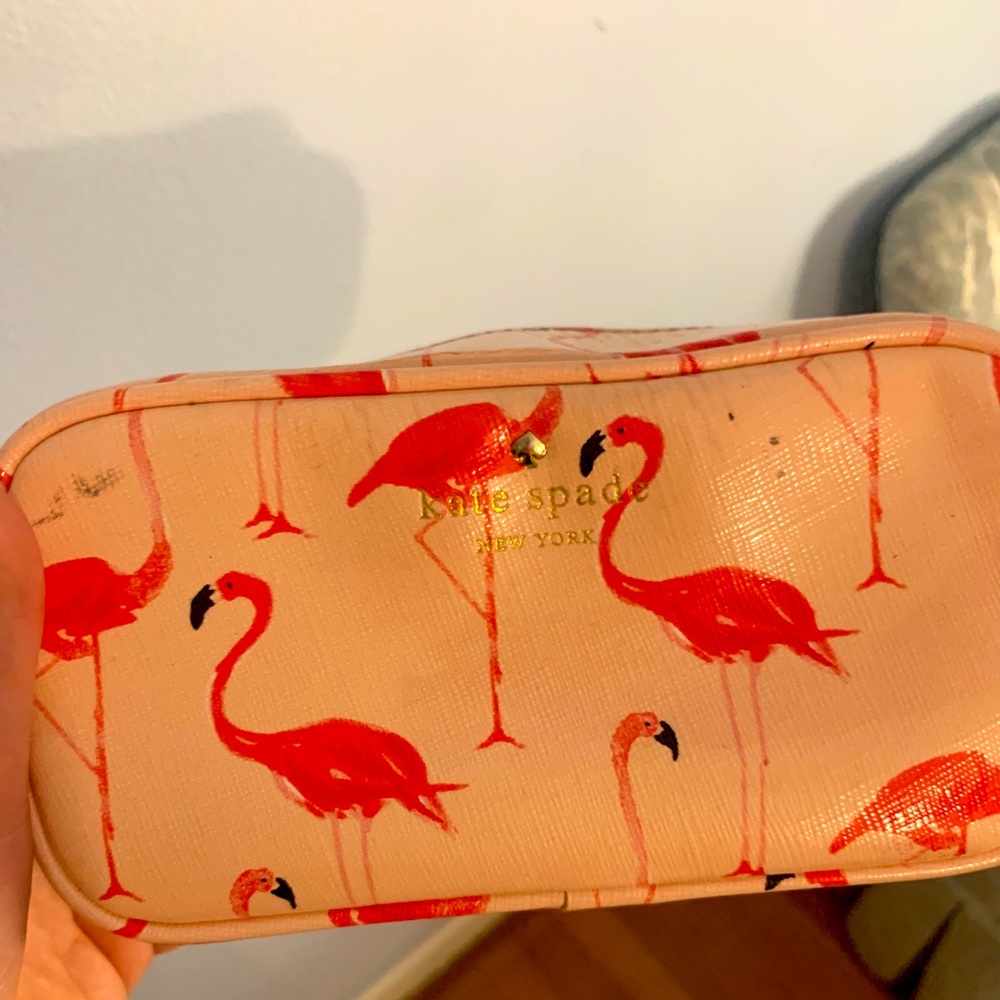 Kate spade flamingo makeup bag